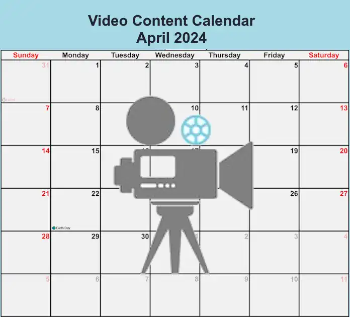 Video Content Marketing Calendar